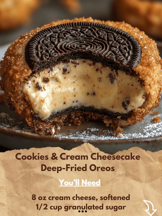 Cookies & Cream Cheesecake Deep-Fried Oreos